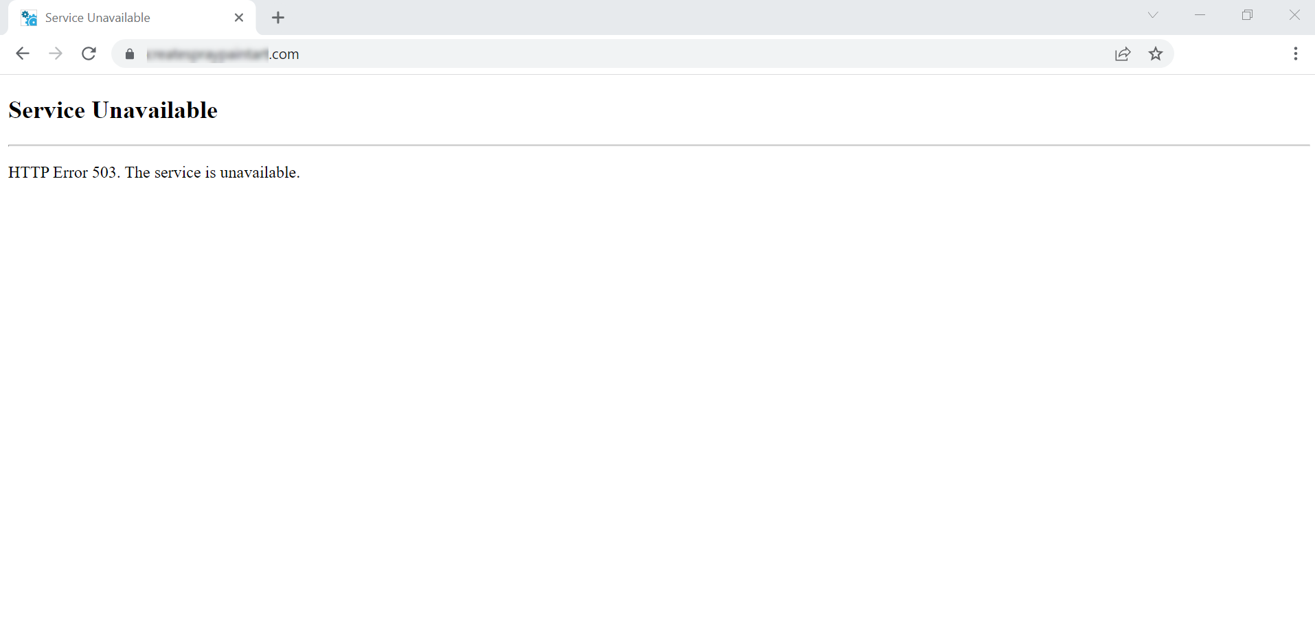 503 Service Unavailable Error Message