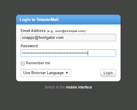 Smartermail - Login Page