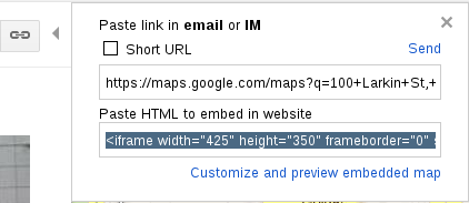 how to retrieve embed code from Google Maps