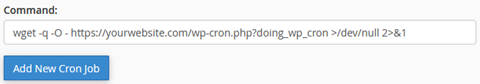 Add Cron button
