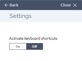 AudioEye - Keyboard Shortcuts toggle