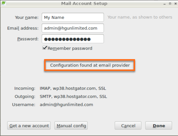 hostgator email settings pop3
