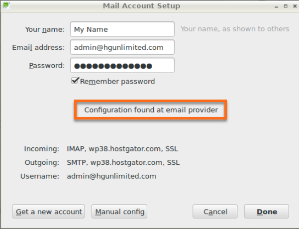 hostgator email settings smtp