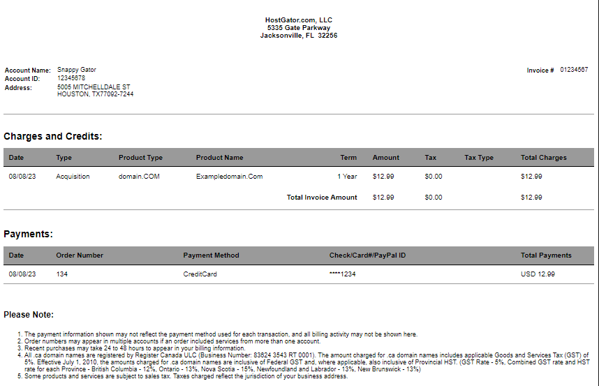 Customer Portal - Display Invoice