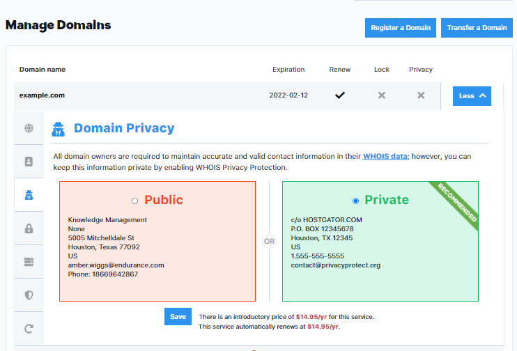 WHOIS Privacy Protection - DNSimple Help