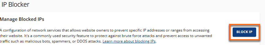 IP Blocker - Block IP button