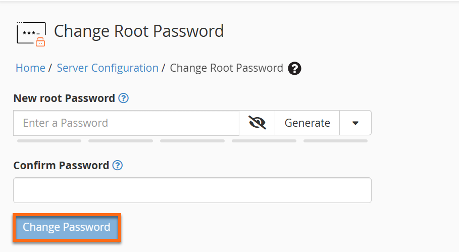 Enter Your New Root Password