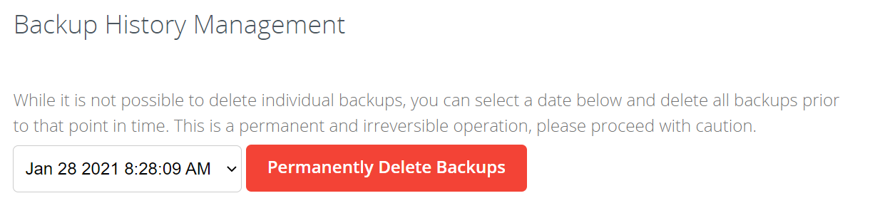 delete backup