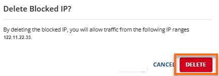 confirm deletion of blocked IP