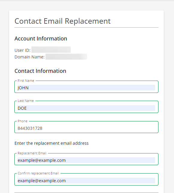 Submit CER - Enter contact information