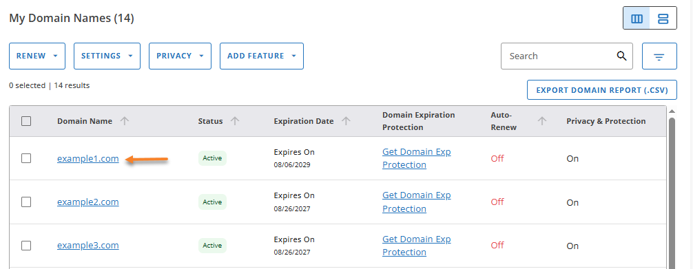 Multiple Domains Screenshot