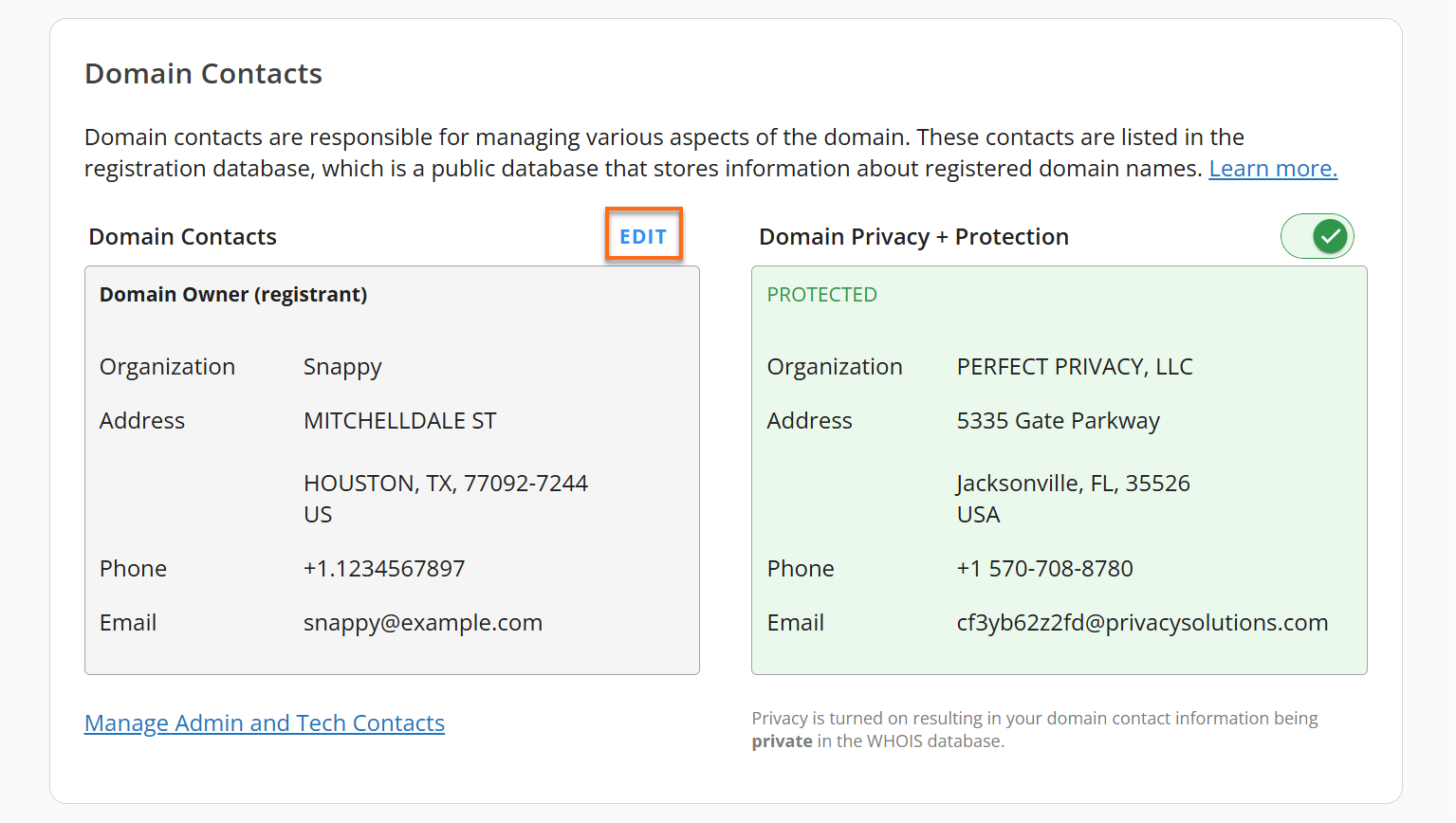 Domain Owner Edit