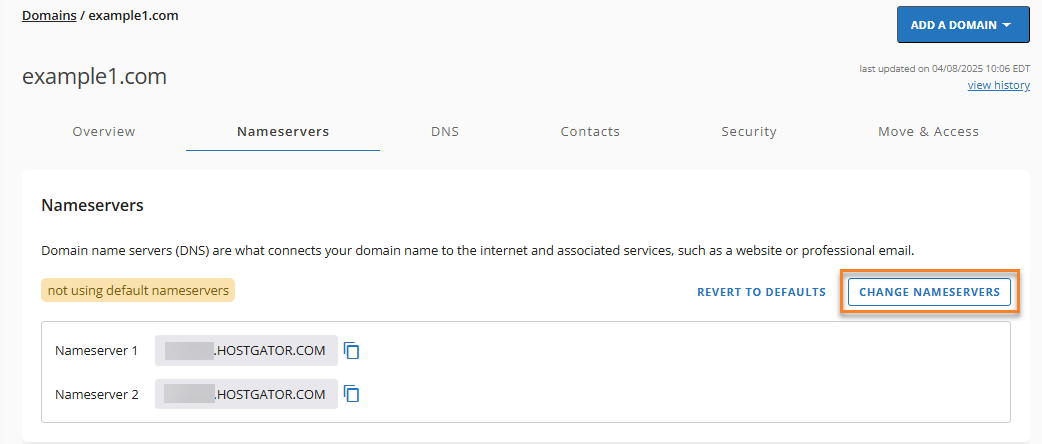 Manage Nameservers