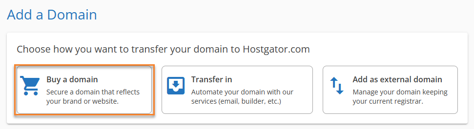Click  Buy a  domain