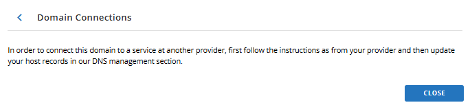Connections - Website - Another provider popup