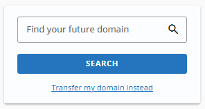 Customer Portal - Home tab - "Find your future domain" box