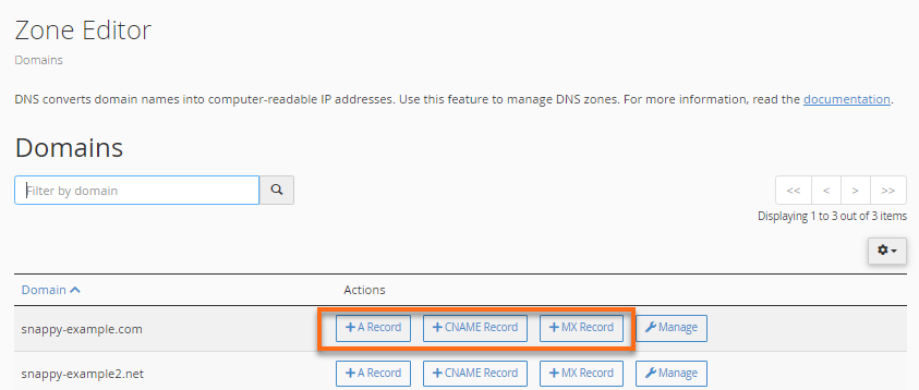 Changing Dns Zones Mx Cname And A Records In Cpanel Hostgator Support