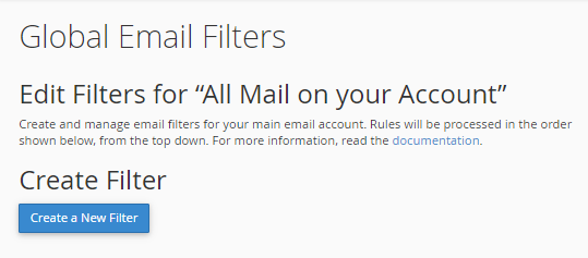 Create new Global Email Filters