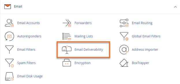 cPanel - Emails - Email Deliverability icon