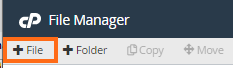 File Manager - New File - New Folder