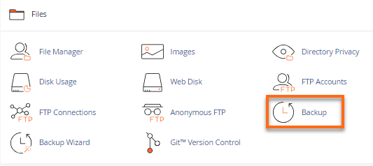 cPanel - Backup Feature