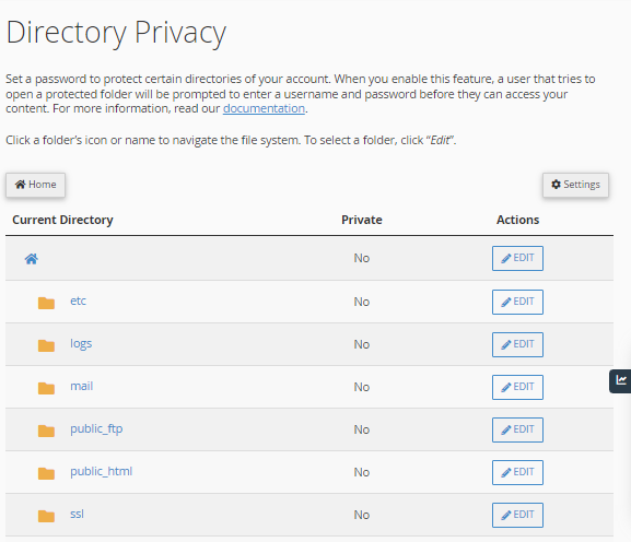 HostGator - cPanel - Directory Privacy - Choose Directory