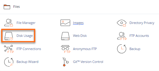 cPanel Files Disk Usage