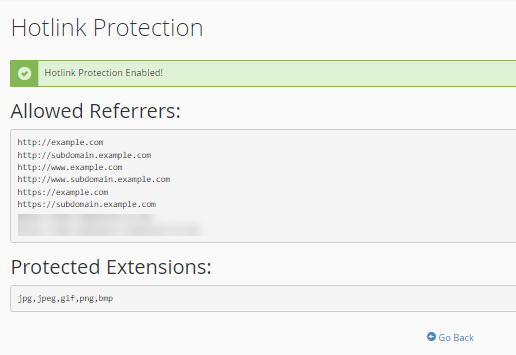 Hotlink Protection Confirmation