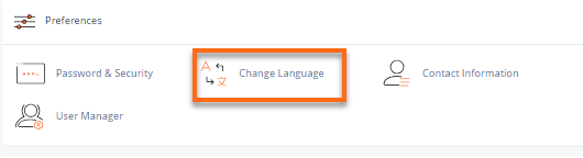 cPanel - Preference - Change Language