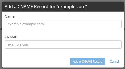 cPanel - Add CNAME Record