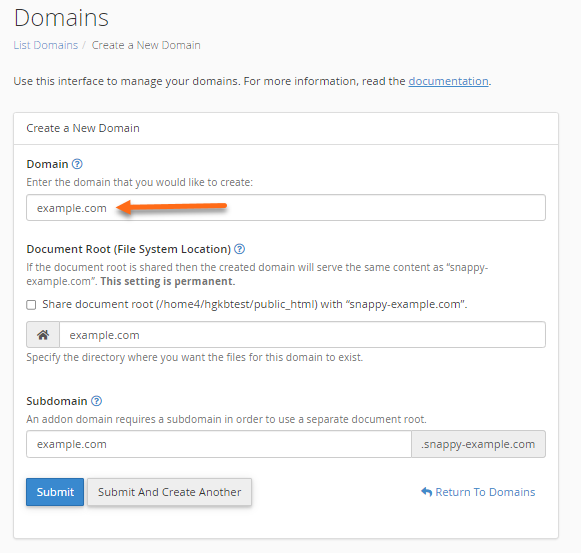 HostGatEnter Domain in Domain Field