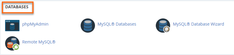 HostGator cPanel Databases section