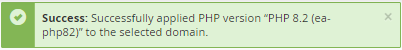 PHP Version Change Successful