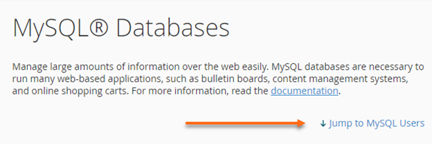 HostGator MySQL Jump to MySQL Users