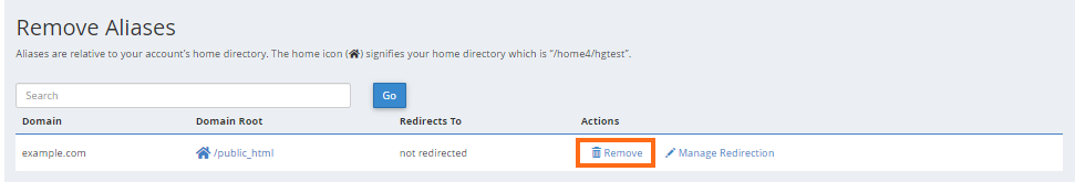Remove an alias