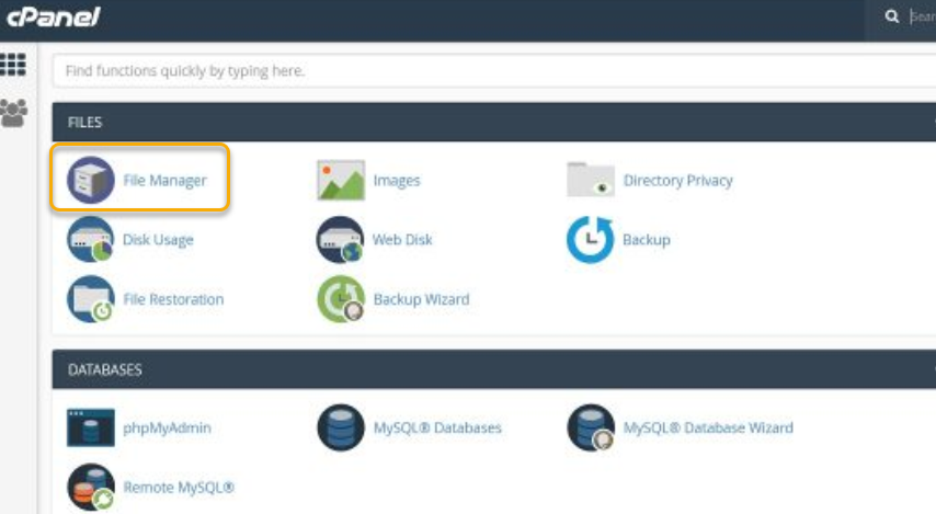 Hostgator cPanel File manager