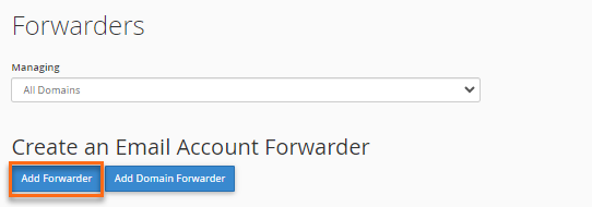 Add email forwarder button