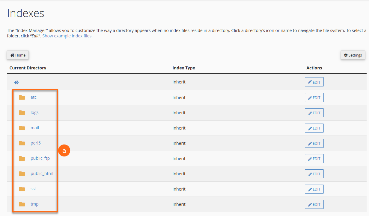 HostGator - cPanel - Indexes Open Folder
