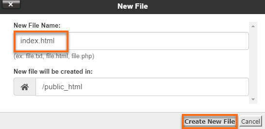 File Manager - Create New File