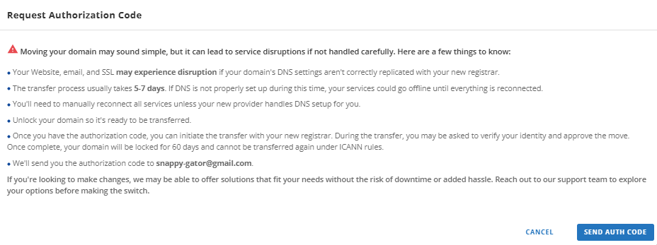 Send Auth Code