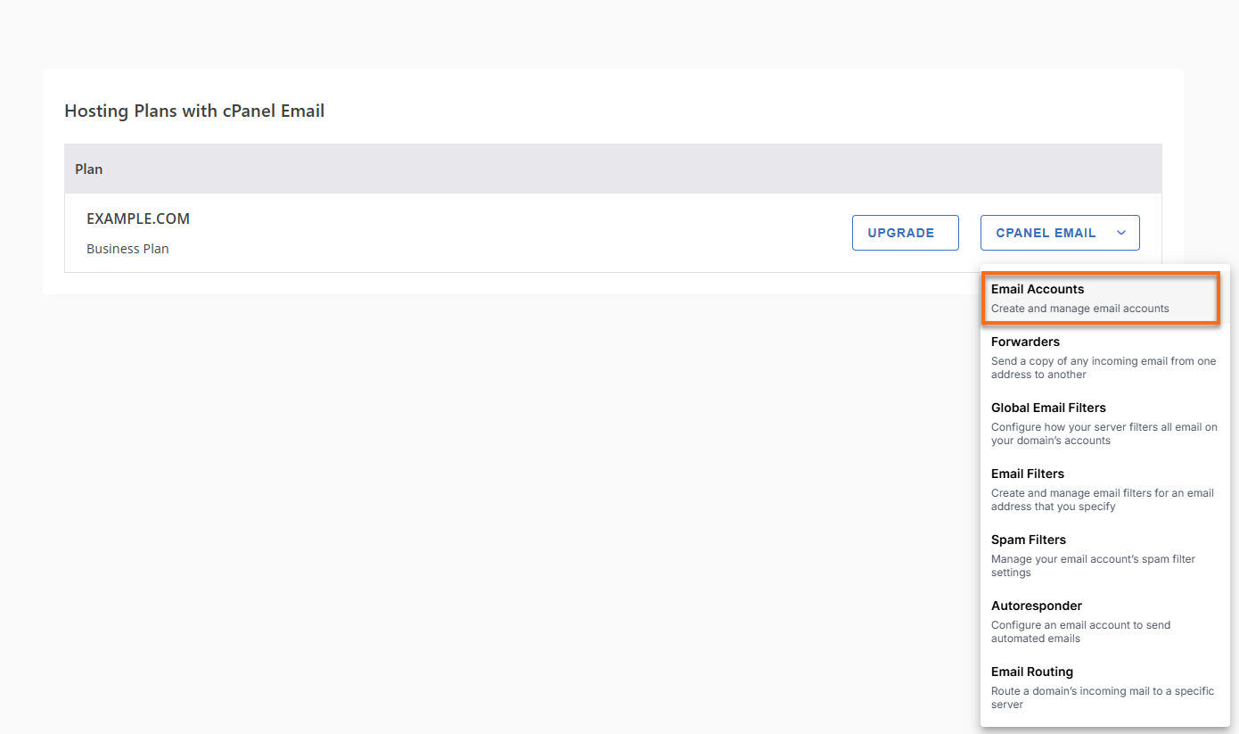 Customer Portal - Email & Office cPanel Email