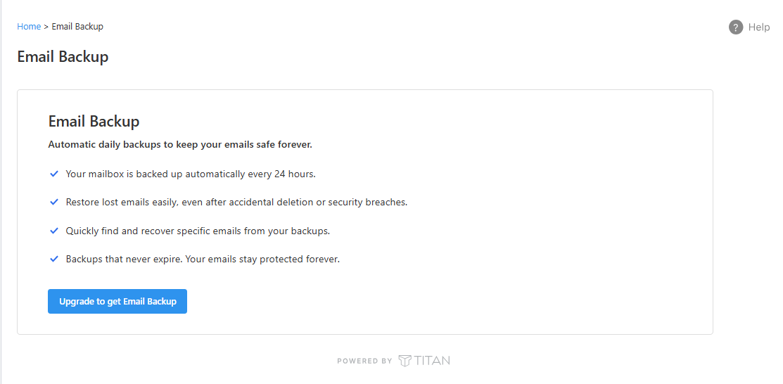 Manage Professional Email - Email Backup