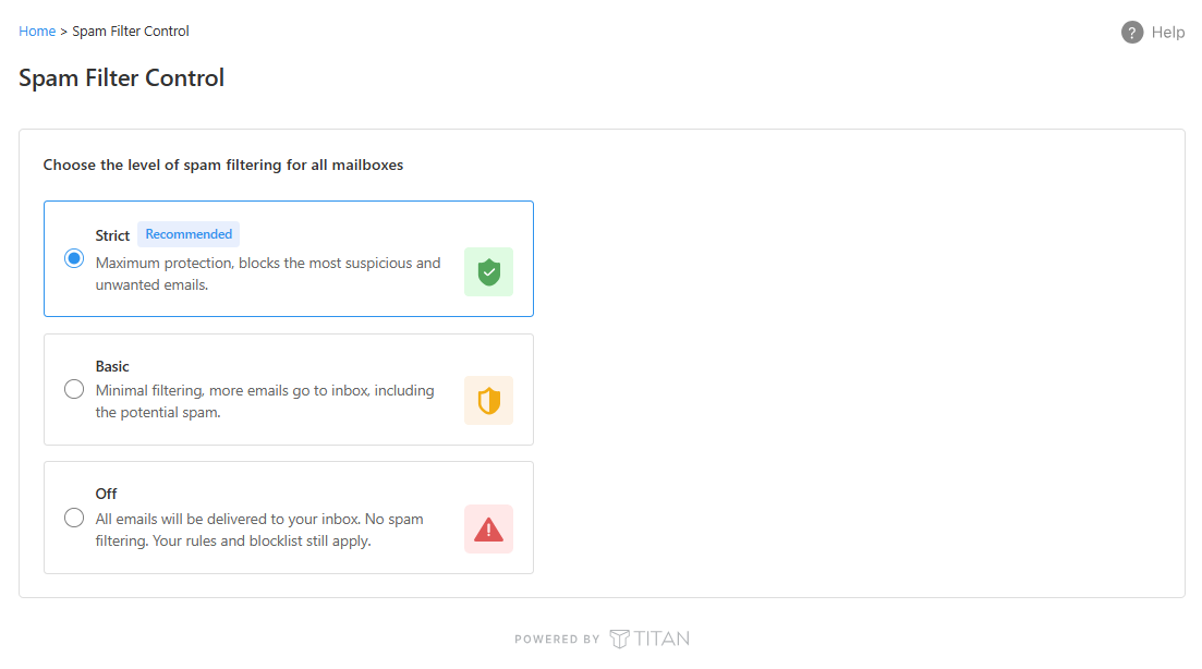 Manage Professional Email - Spam Filter Control