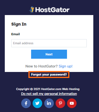 Hostgator Customer Portal Forgot Password