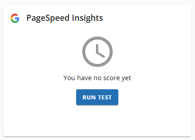 PageSpeed Insights - Run Test