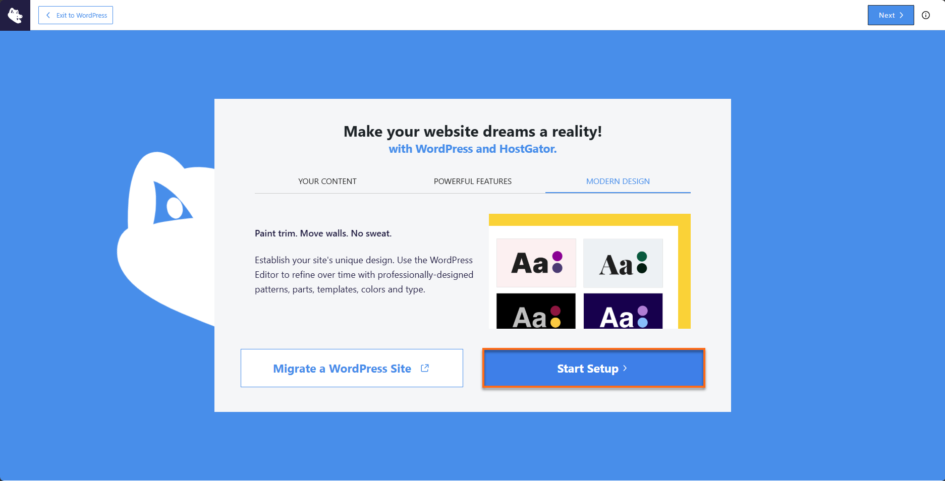 Install WP - Startup