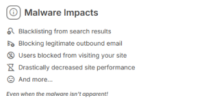 HostGator Malware Protection - Malware Types Section Screenshot