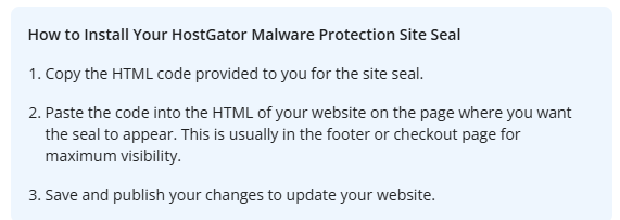 Customer Portal - Website tab - Security - View Site Seal Steps