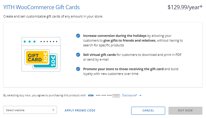 YITH WooCommerce - Select website & Buy Now button