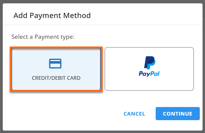 Customer Portal - Add Payment - Continue
